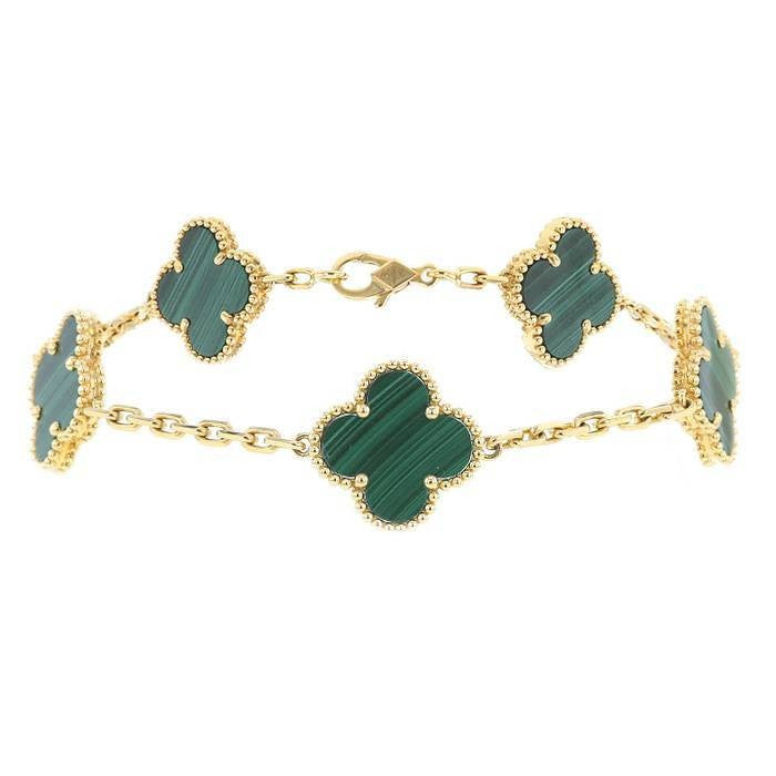 GOURMETTE VAN CLEEF ALHAMBRA VERT MALACHITE