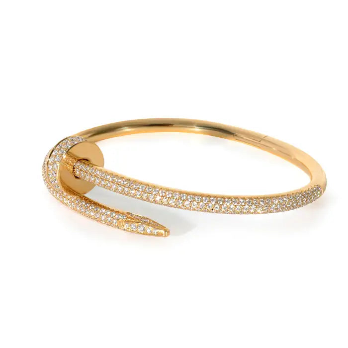 BRACELET CARTIER JUSTE UN CLOU MODÉLE CLASSIQUE SEMI PAVÉ GOLD