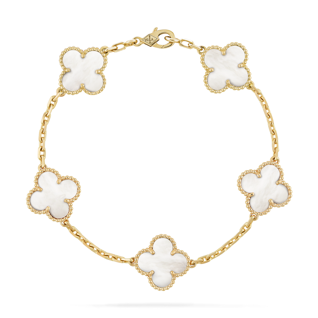 GOURMETTE VAN CLEEF ALHAMBRA BLANC MOTHER OF PEARL
