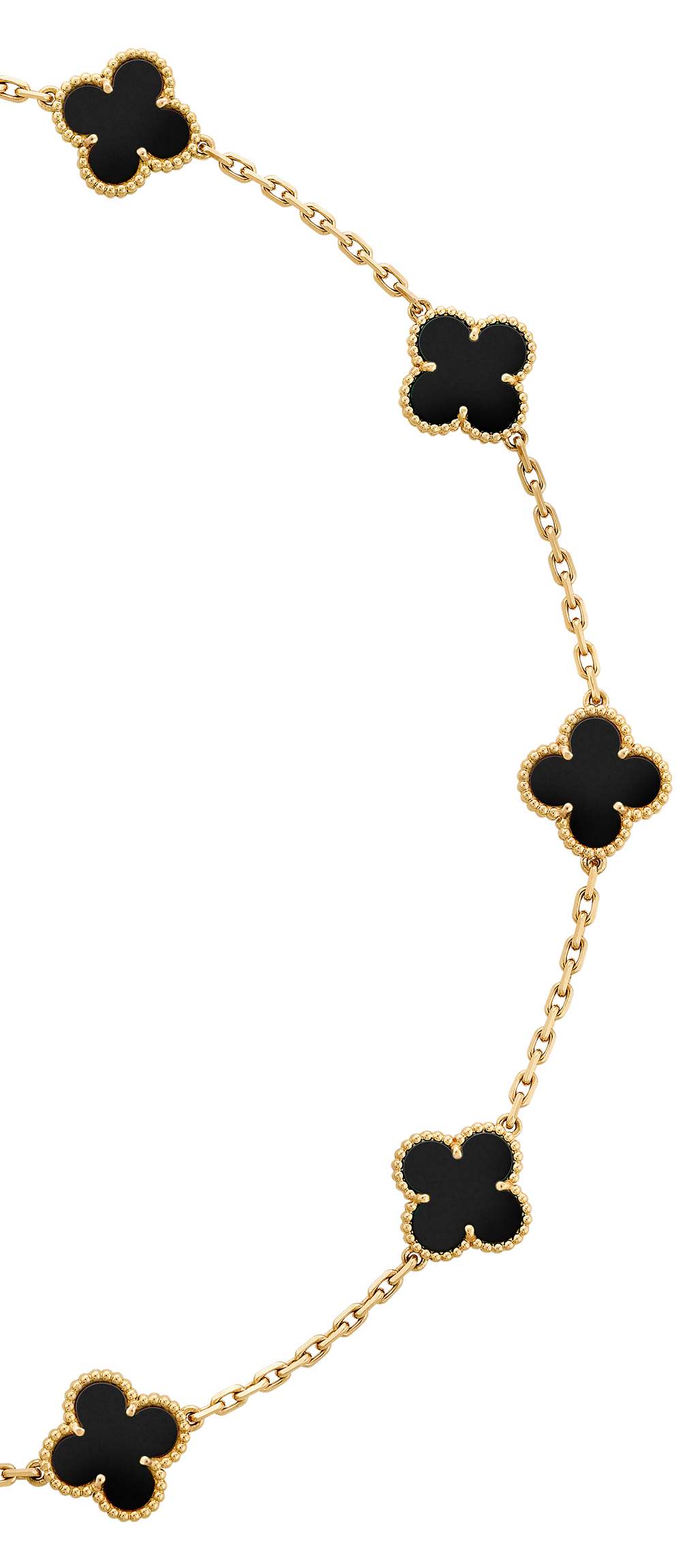 COLLIER VINTAGE ALHAMBRA 7 MOTIFS NOIR ONYX