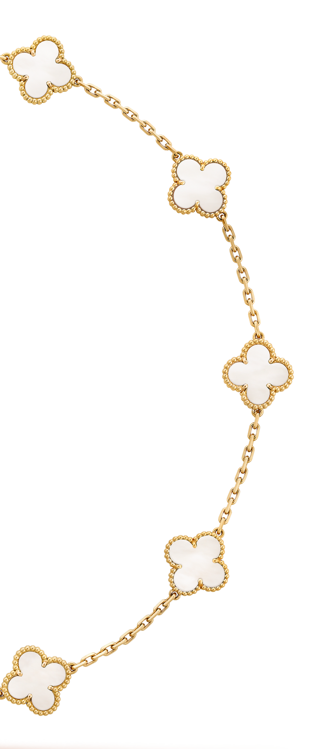 COLLIER VINTAGE ALHAMBRA 7 MOTIFS BLANC NACRE