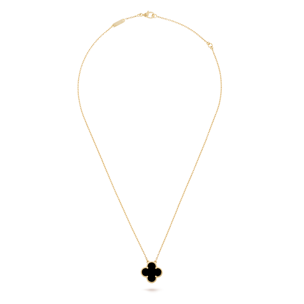 COLLIER PENDENTIF VINATGE ALHAMBRA NOIR ONYX