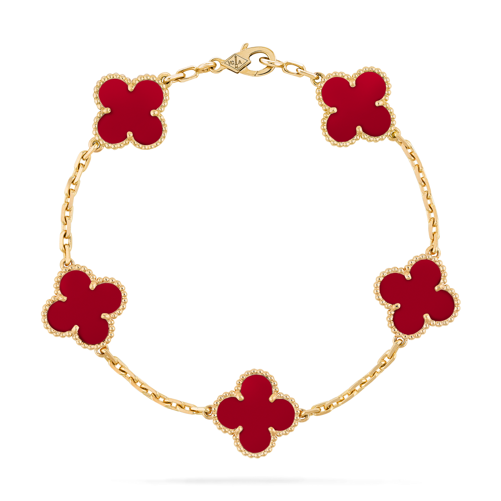 GOURMETTE VAN CLEEF ALHAMBRA ROUGE CARNELIAN