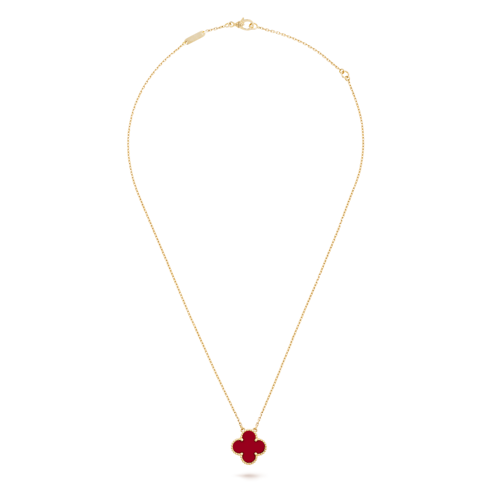 COLLIER PENDENTIF VINATGE ALHAMBRA ROUGE CORNALINE