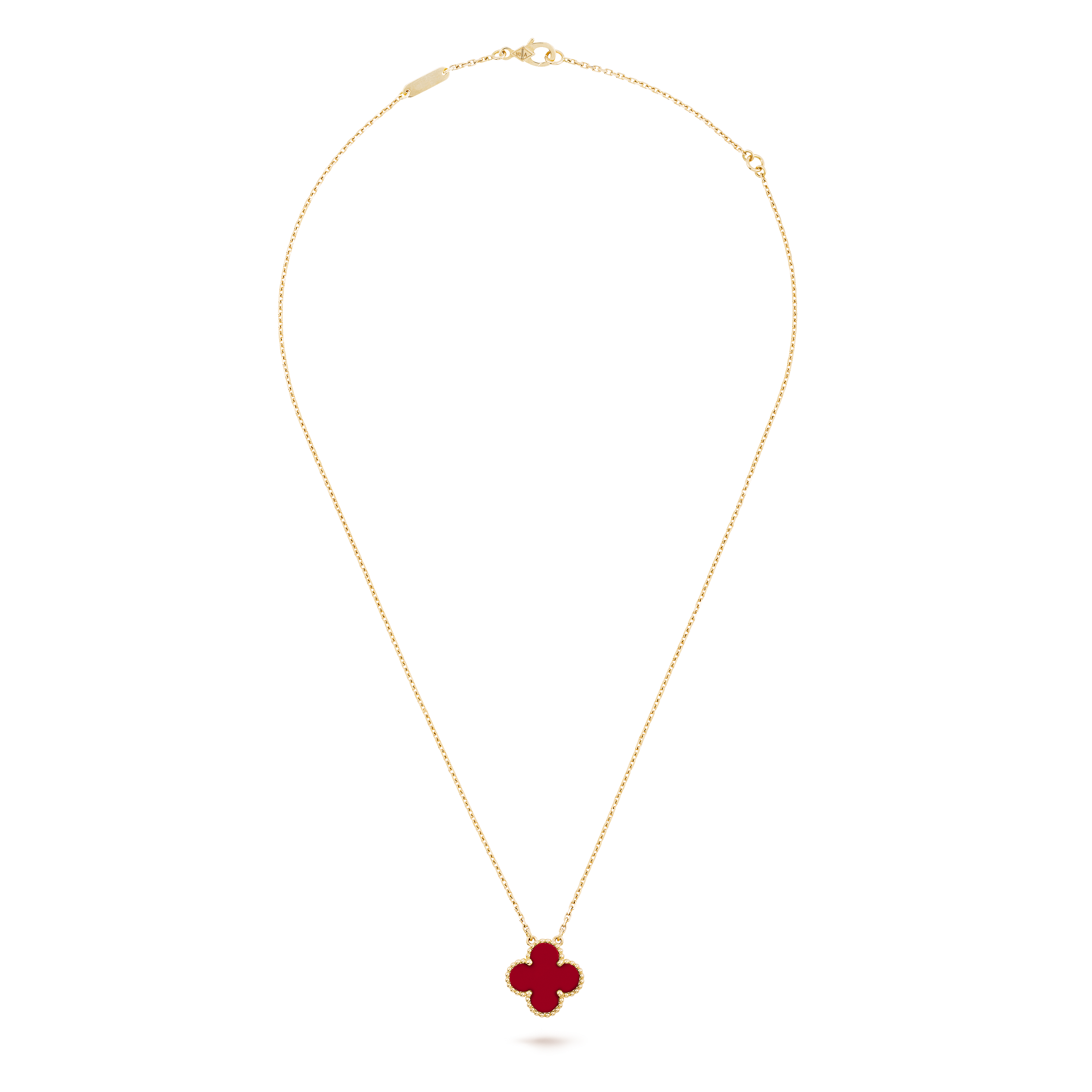 COLLIER PENDENTIF VINATGE ALHAMBRA ROUGE CORNALINE