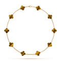COLLIER VINTAGE ALHAMBRA 7 MOTIFS MARRON TIGER EYE