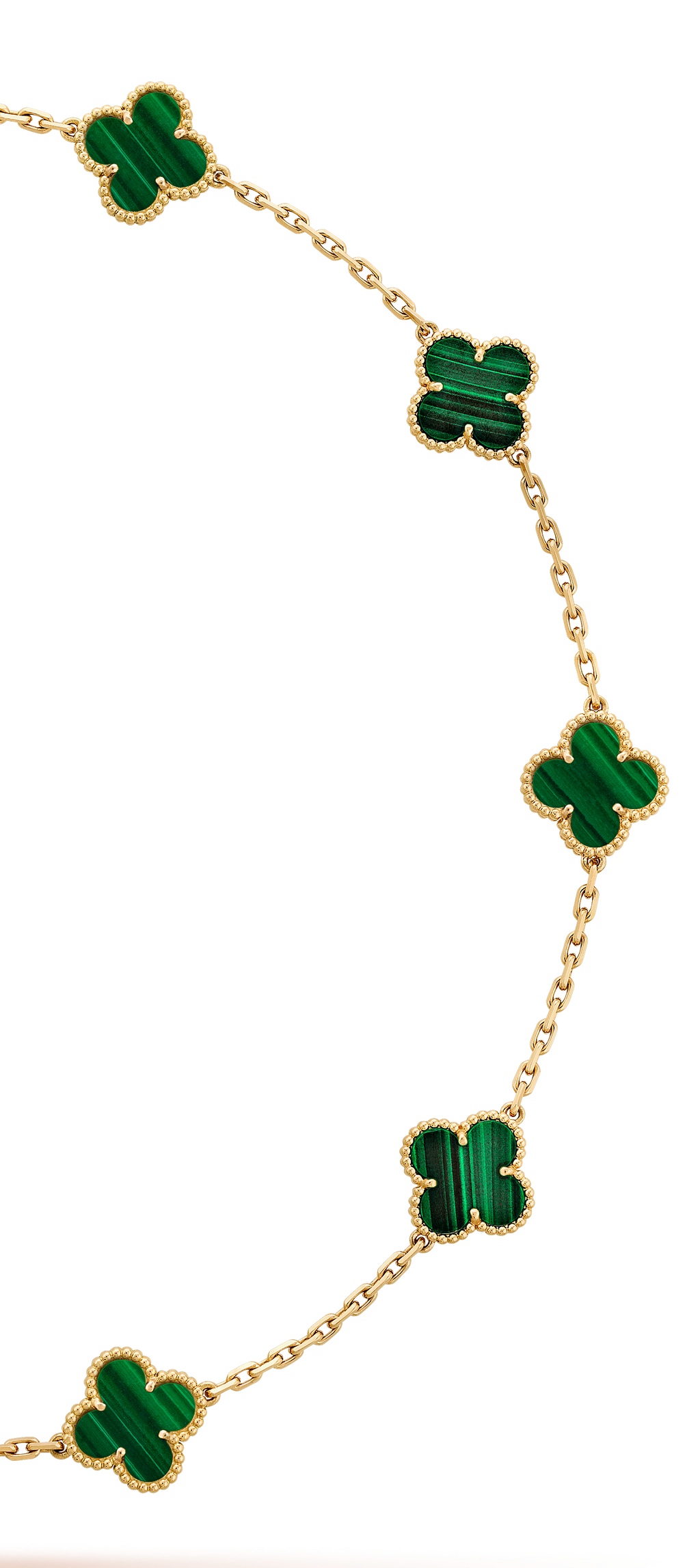 COLLIER VINTAGE ALHAMBRA 7 MOTIFS VERT MALACHITE