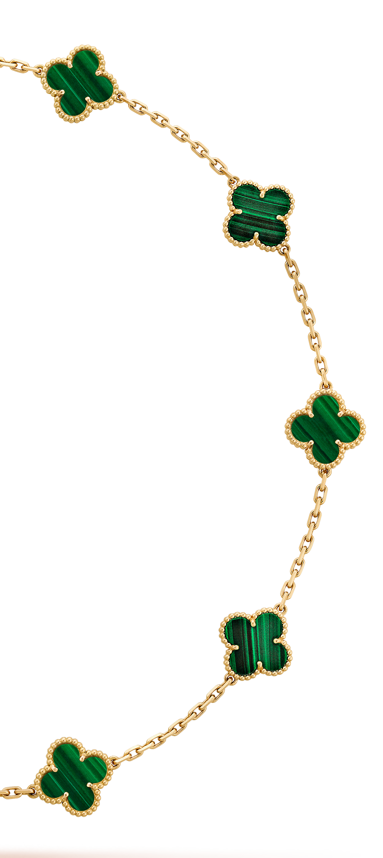 COLLIER VINTAGE ALHAMBRA 7 MOTIFS VERT MALACHITE