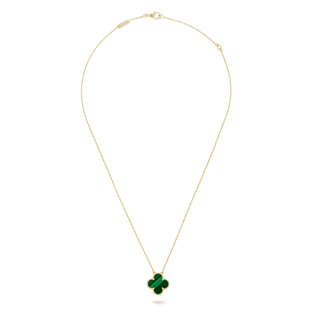 COLLIER PENDENTIF VINATGE ALHAMBRA VERT MALACHITE