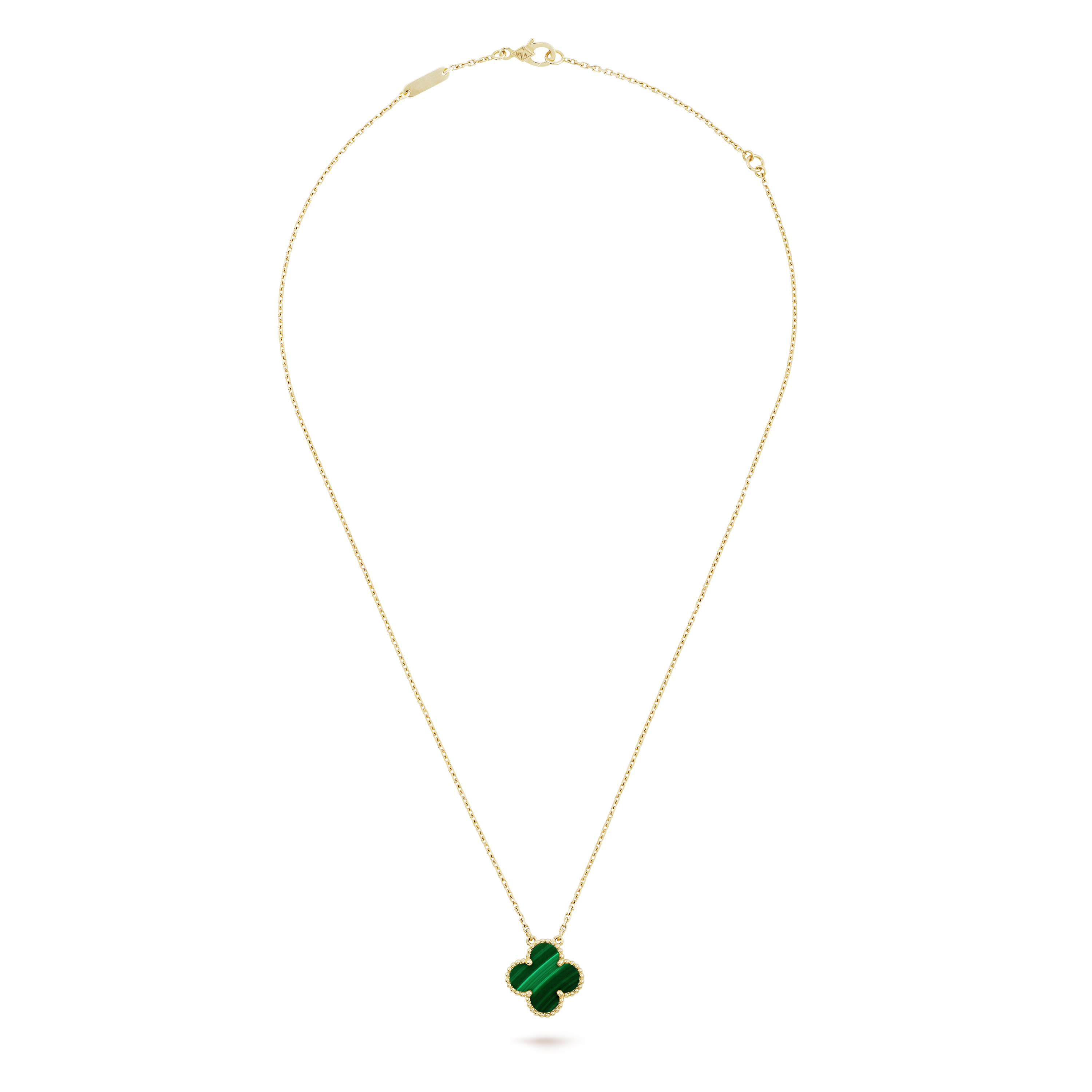 COLLIER PENDENTIF VINATGE ALHAMBRA VERT MALACHITE
