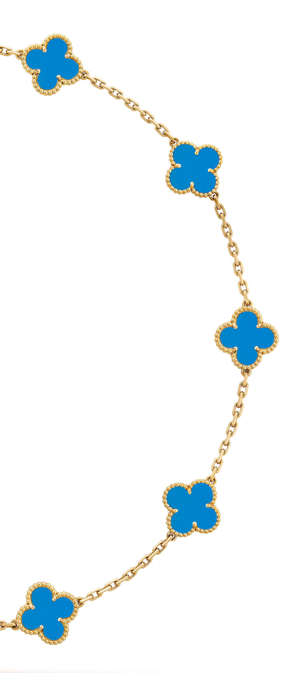 COLLIER VINTAGE ALHAMBRA 7 MOTIFS BLEU CIEL