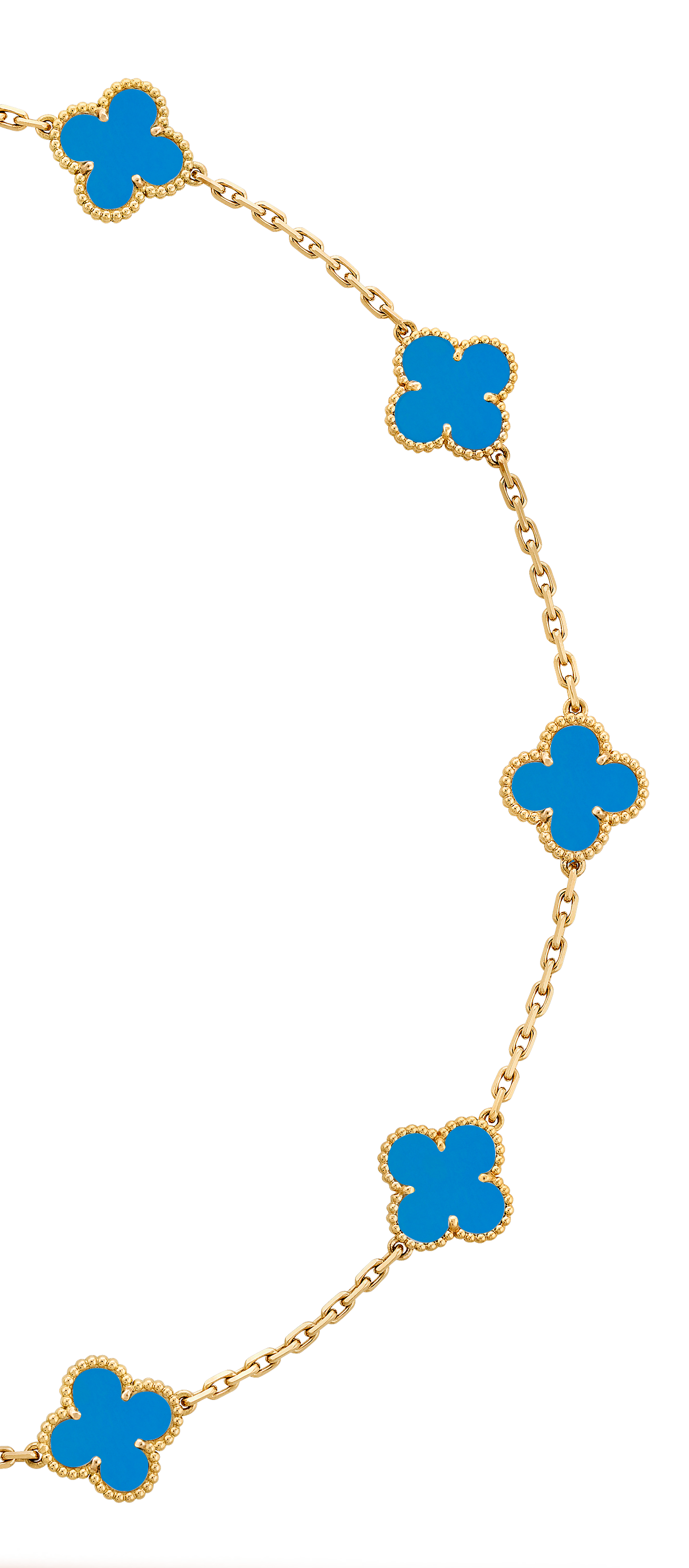 COLLIER VINTAGE ALHAMBRA 7 MOTIFS BLEU CIEL