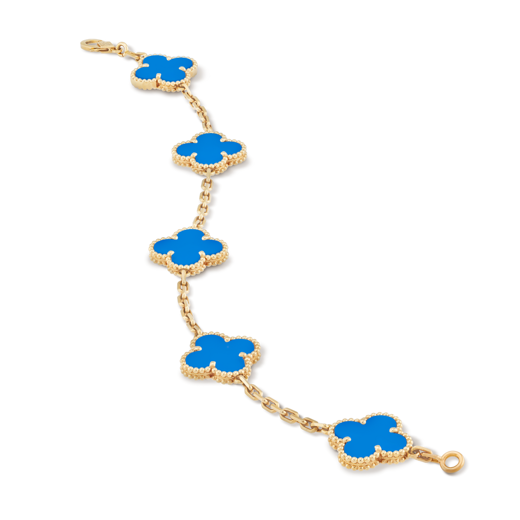 GOURMETTE VAN CLEEF ALHAMBRA BLEU CIEL