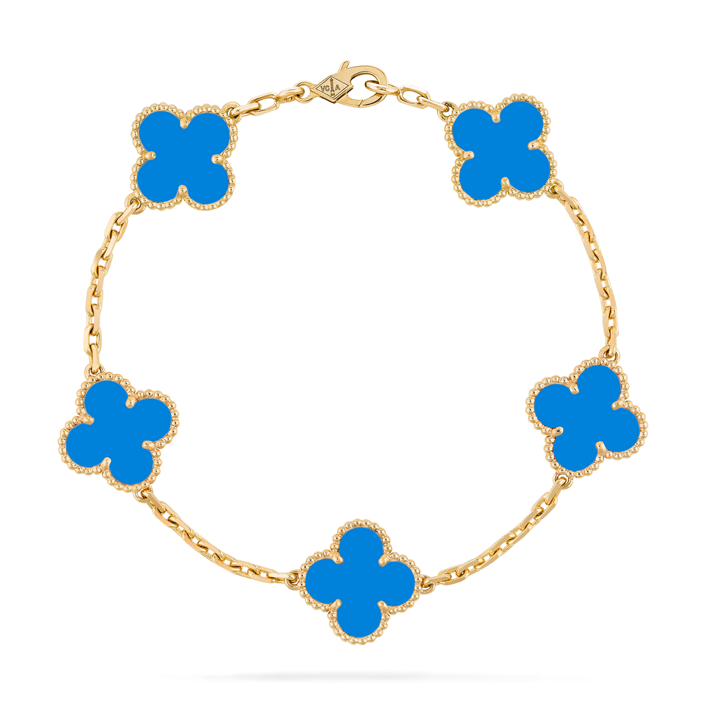 GOURMETTE VAN CLEEF ALHAMBRA BLEU CIEL