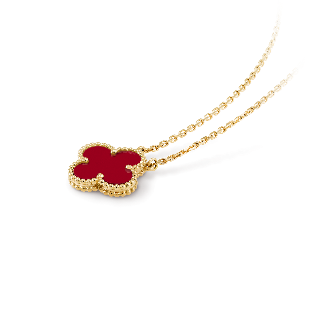 COLLIER PENDENTIF VINATGE ALHAMBRA ROUGE CORNALINE