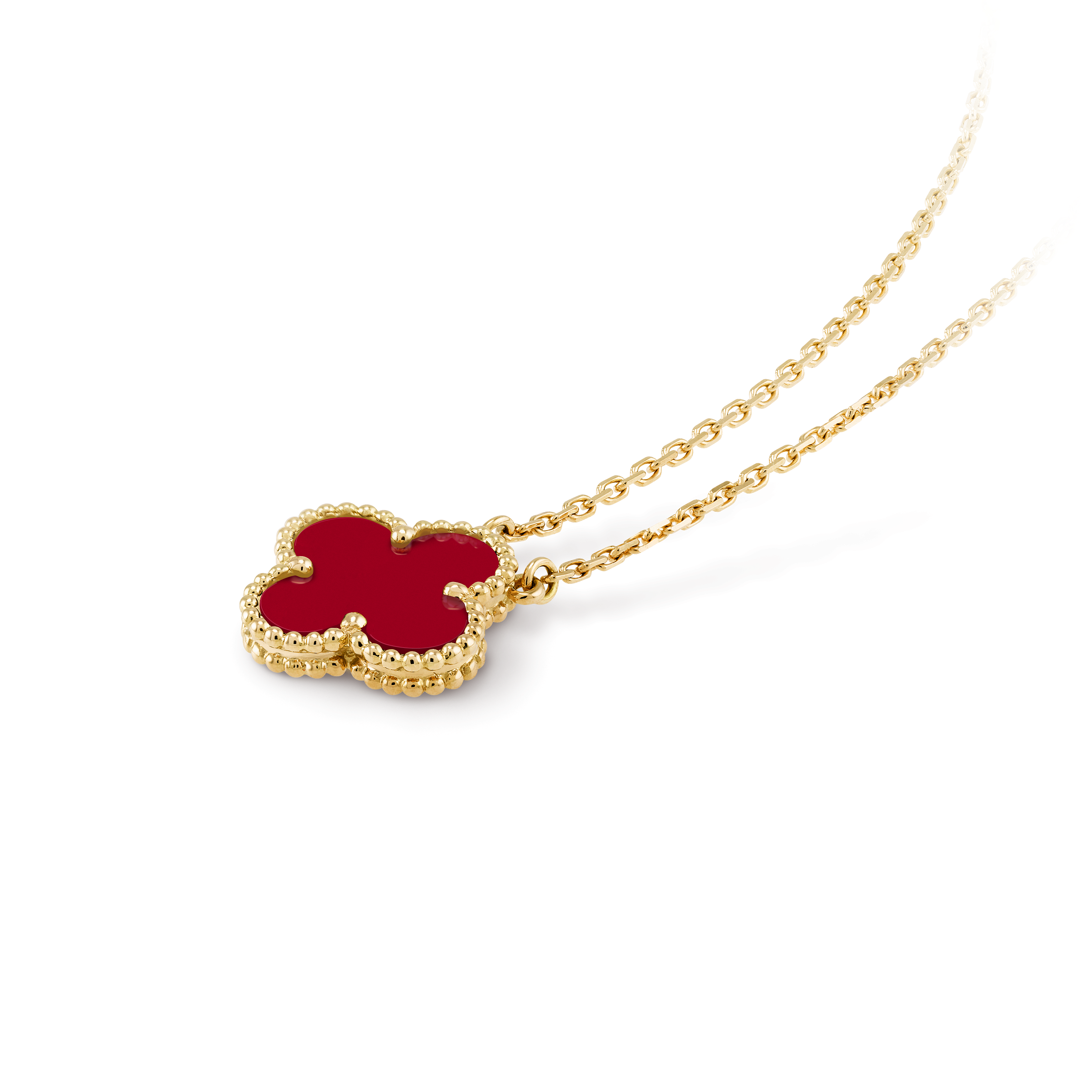 COLLIER PENDENTIF VINATGE ALHAMBRA ROUGE CORNALINE