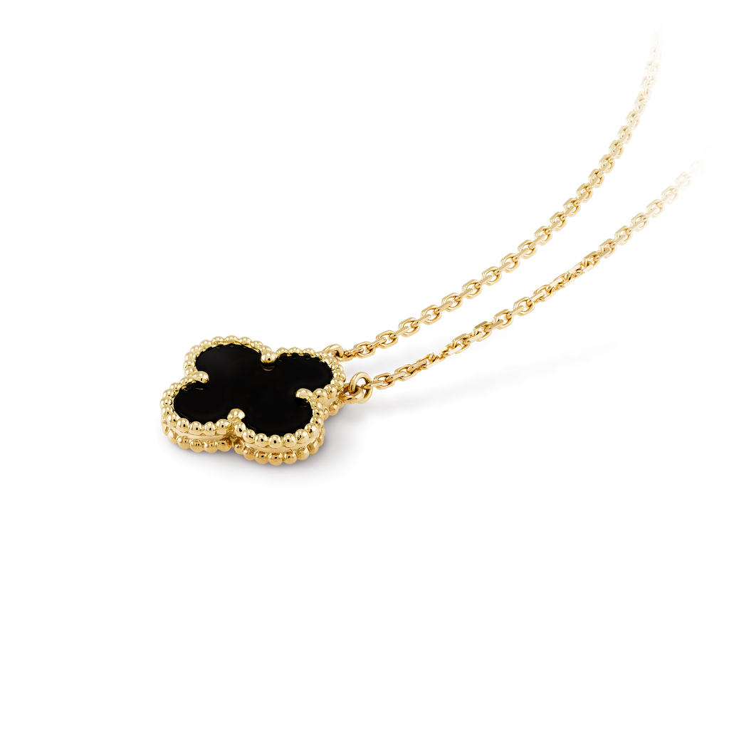 COLLIER PENDENTIF VINATGE ALHAMBRA NOIR ONYX
