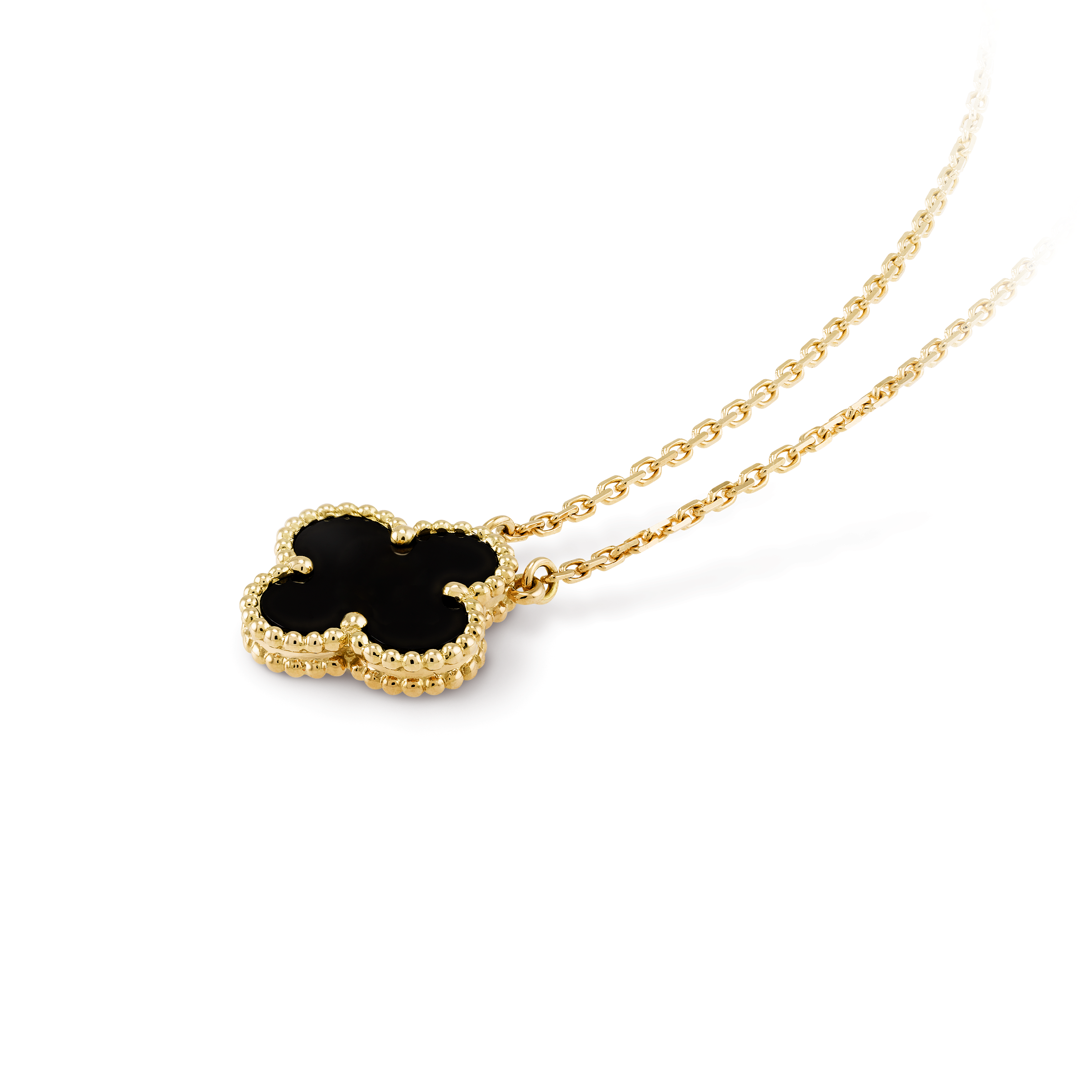 COLLIER PENDENTIF VINATGE ALHAMBRA NOIR ONYX