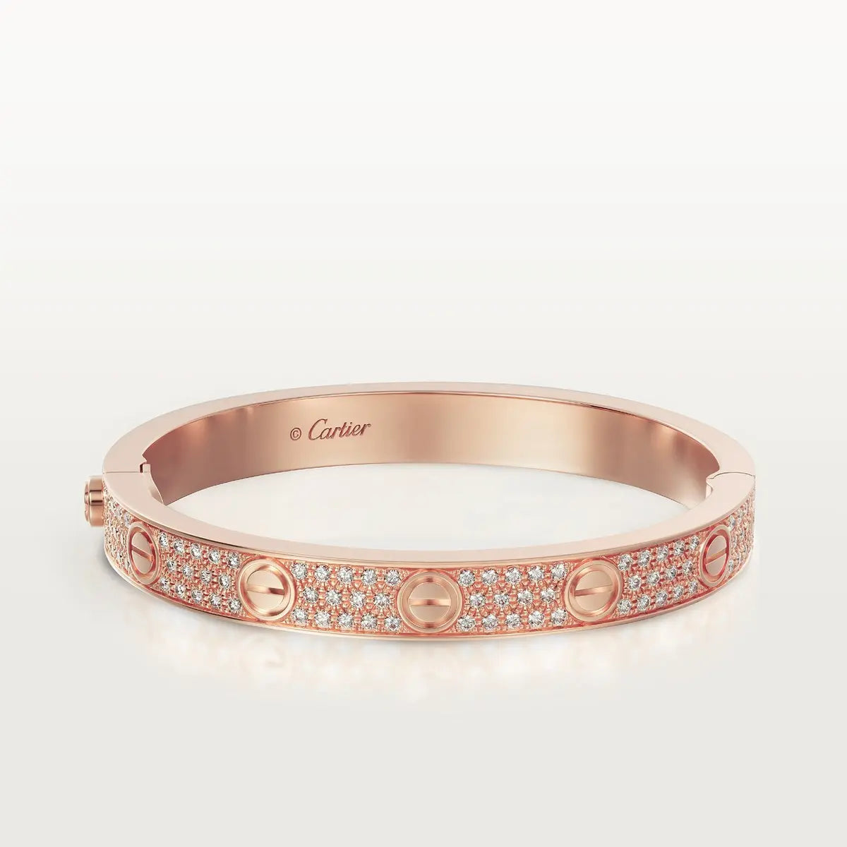 BRACELET CARTIER LOVE MODÉLE CLASSIQUE PAVÉ ROSE GOLD