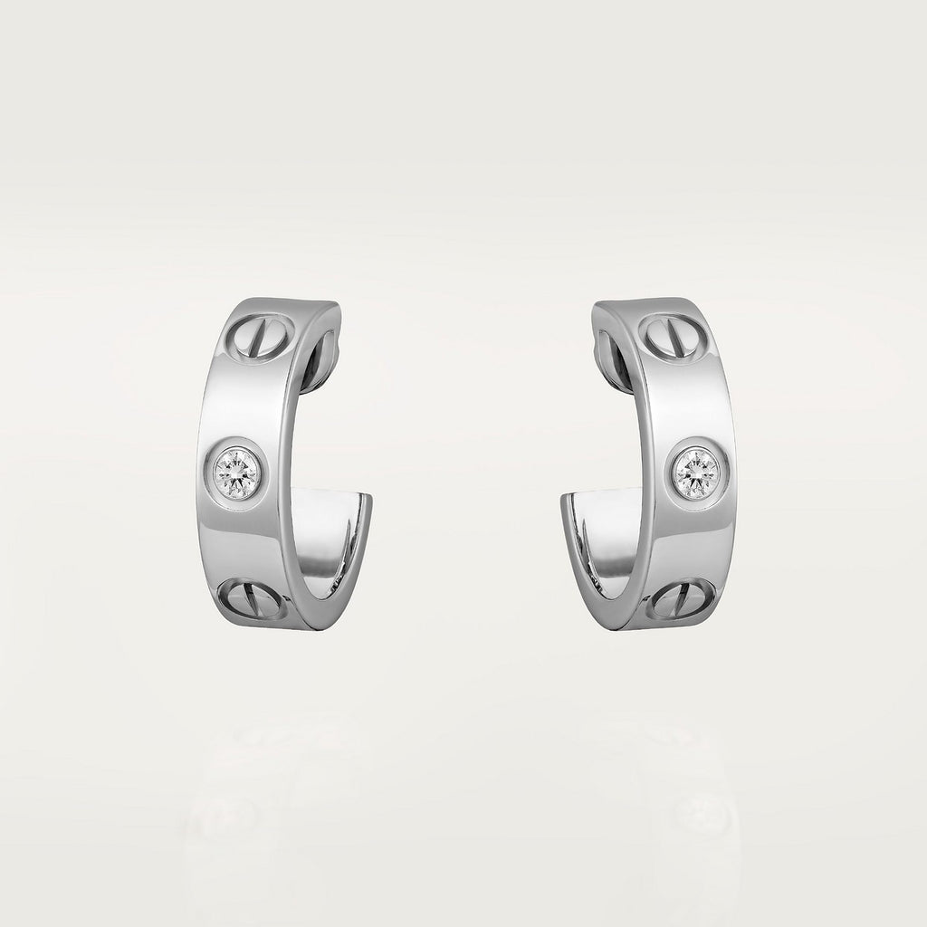 BOUCLE CARTIER LOVE CRÉEOLES PETIT MODÉLE DEUX DIAMONDS WHITE GOLD