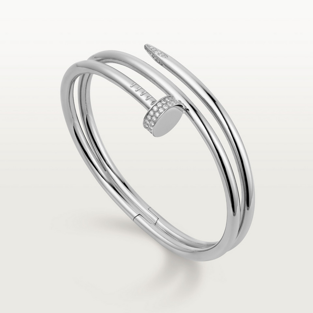 BRACELET CARTIER CLOU DOUBLE TOURS DIAMONDS WHITE GOLD