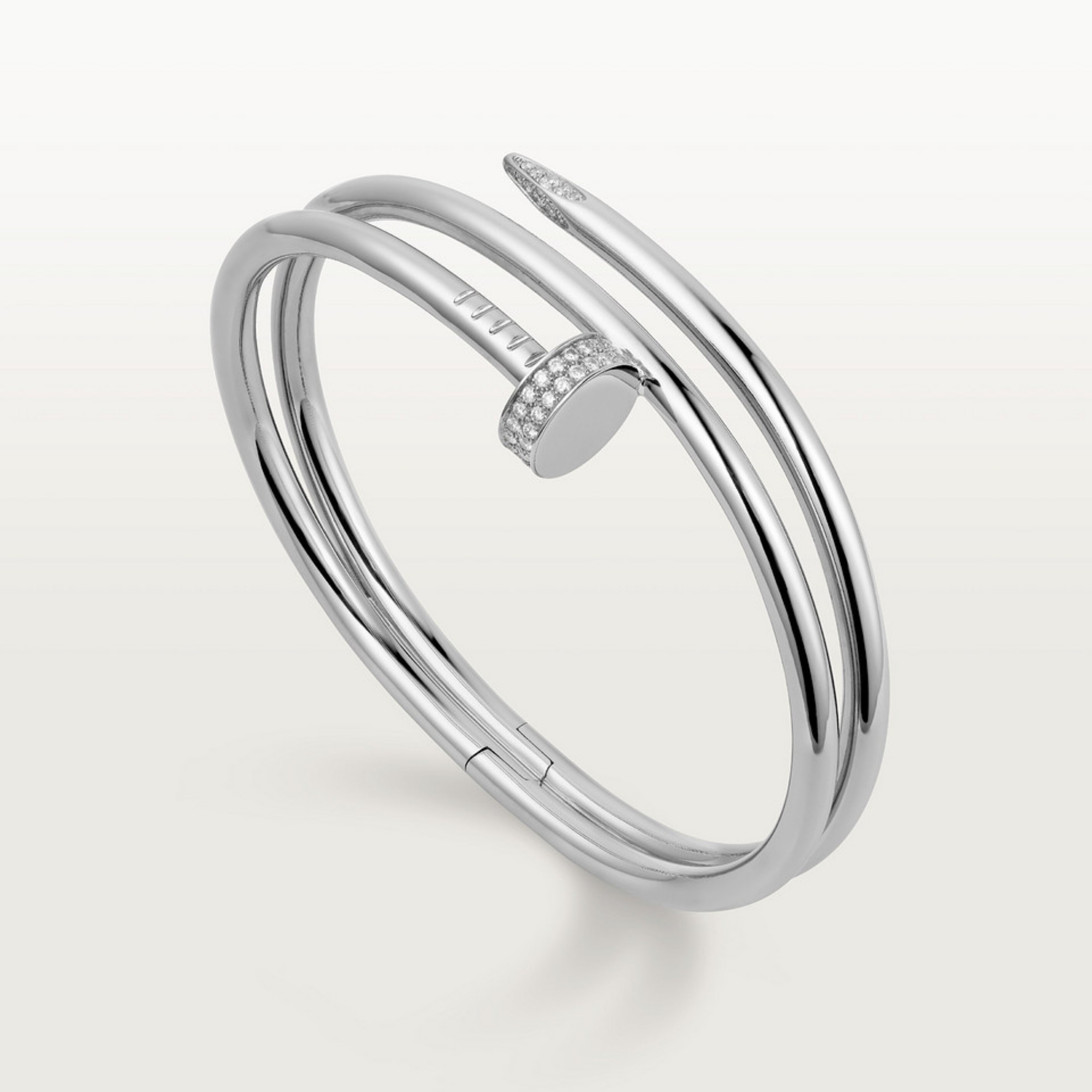 BRACELET CARTIER CLOU DOUBLE TOURS DIAMONDS WHITE GOLD