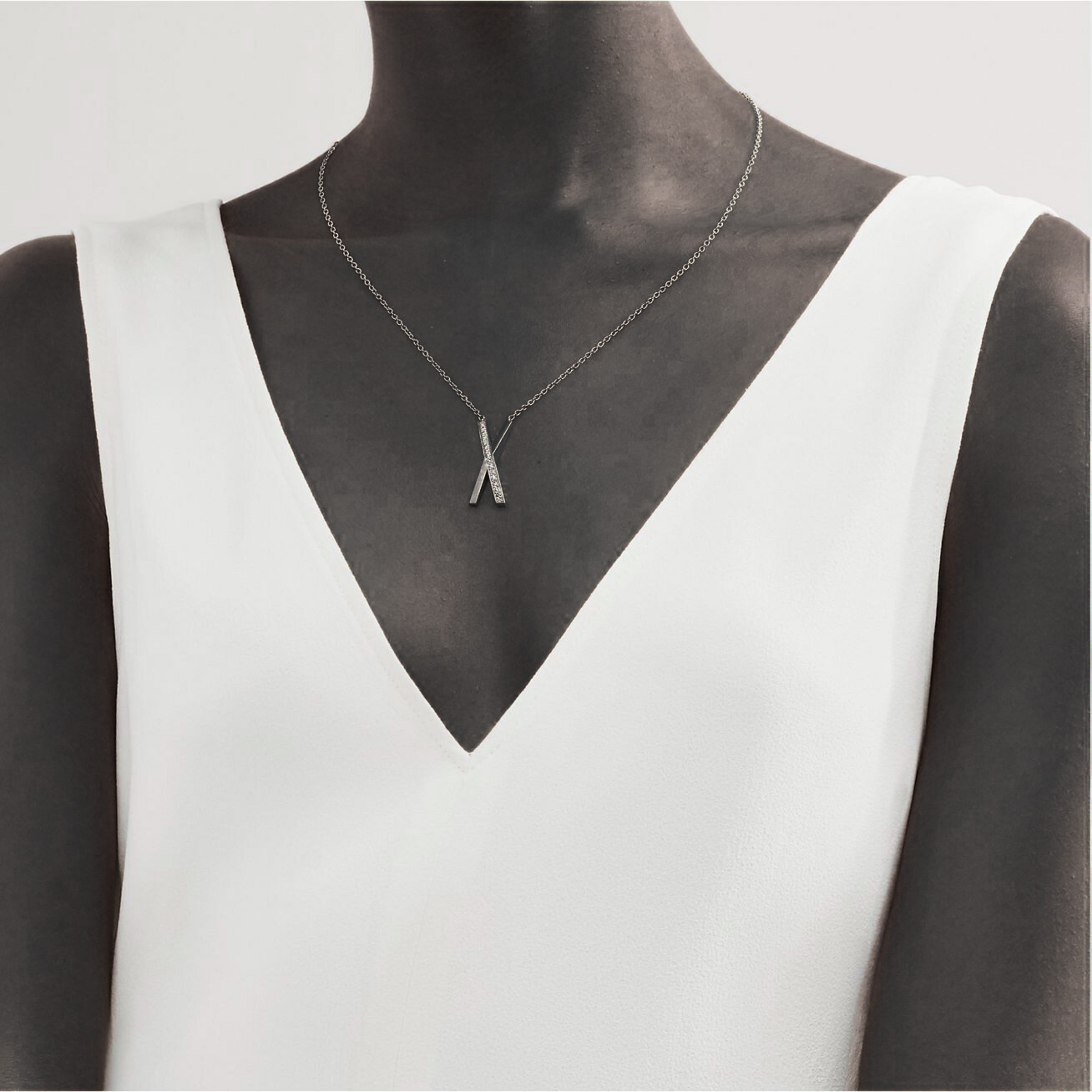 COLLIER TIFFANY & CO ATLAS® X PENDANT WHITE GOLD