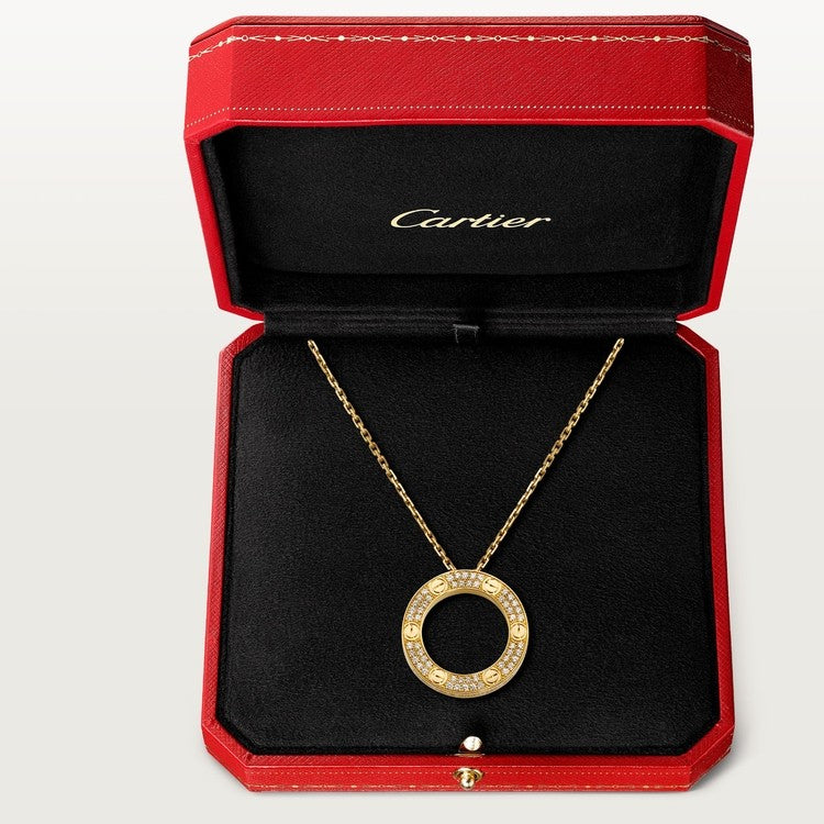 COLLIER CARTIER PENDENTIF LOVE PAVÉ GOLD
