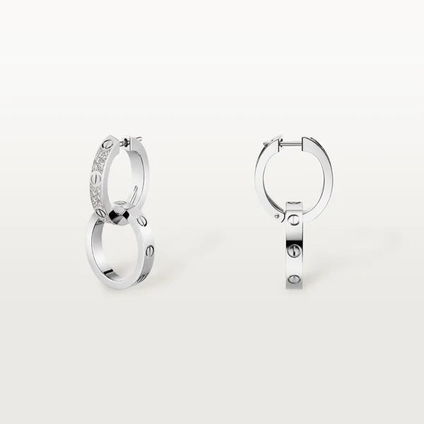 Boucles d'oreilles AV Amour Multiware – Petit modèle (Or blanc)