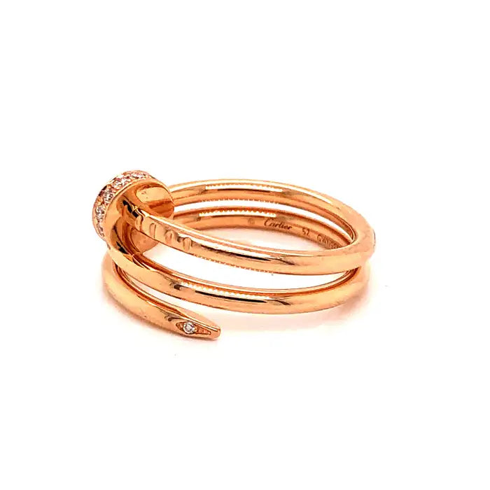 BAGUE CARTIER CLOU DOUBLE TOURS DIAMANTS ROSE GOLD