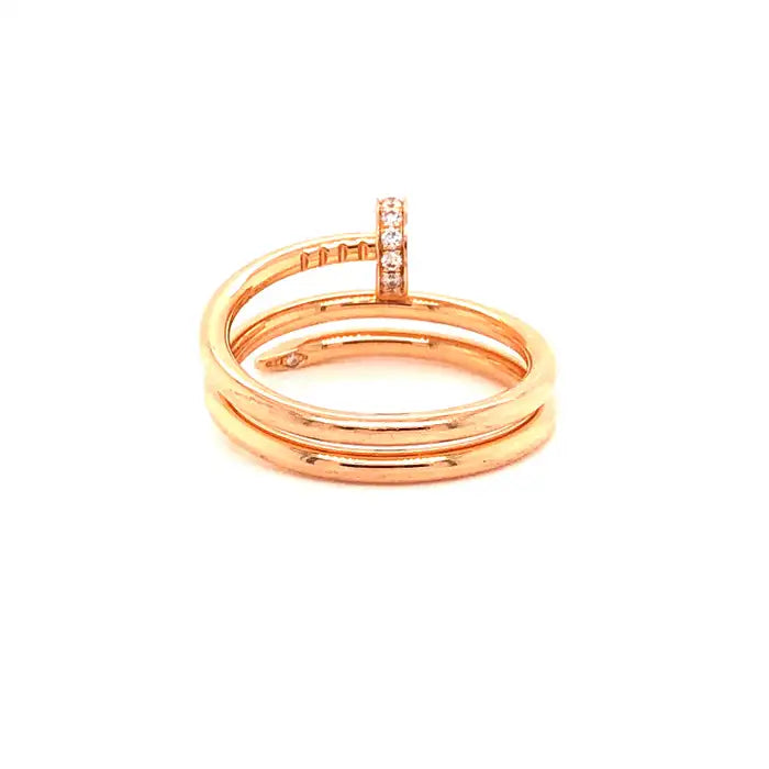 BAGUE CARTIER CLOU DOUBLE TOURS DIAMANTS ROSE GOLD
