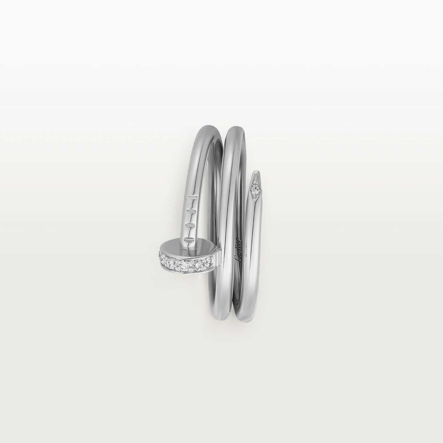 BAGUE CARTIER CLOU DOUBLE TOURS DIAMANTS WHITE GOLD