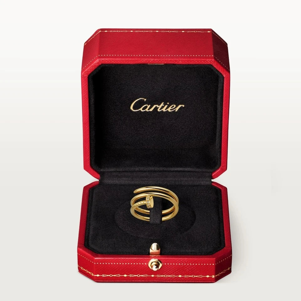 BAGUE CARTIER CLOU DOUBLE TOURS DIAMANTS GOLD