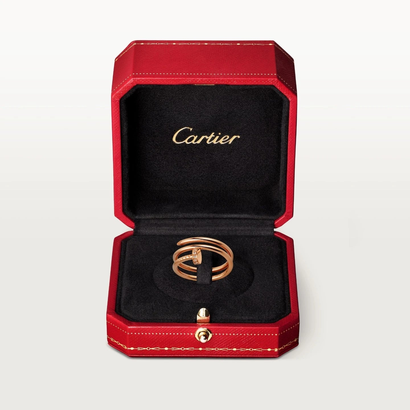 BAGUE CARTIER CLOU DOUBLE TOURS DIAMANTS ROSE GOLD
