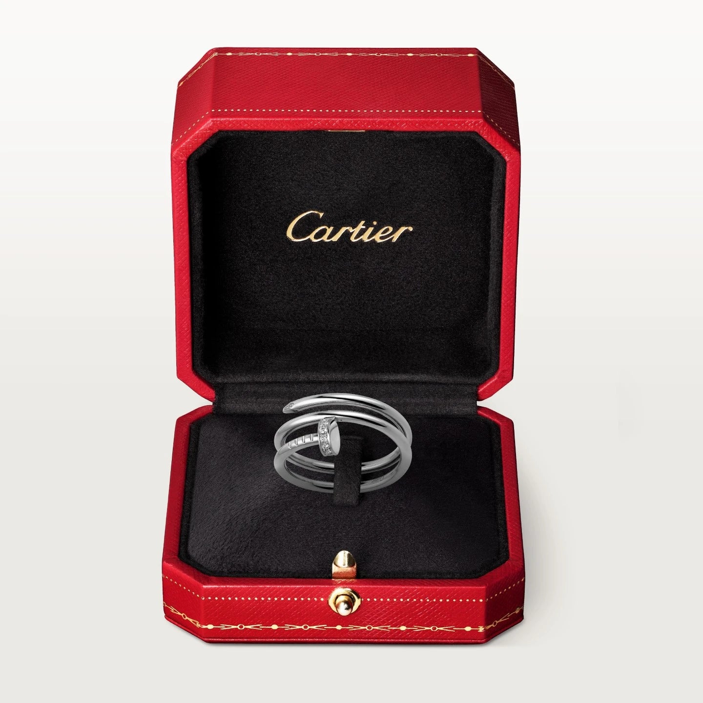 BAGUE CARTIER CLOU DOUBLE TOURS DIAMANTS WHITE GOLD