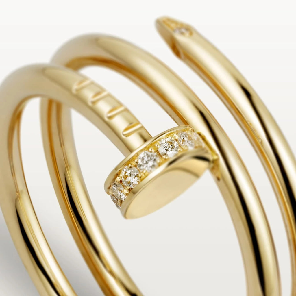 BAGUE CARTIER CLOU DOUBLE TOURS DIAMANTS GOLD