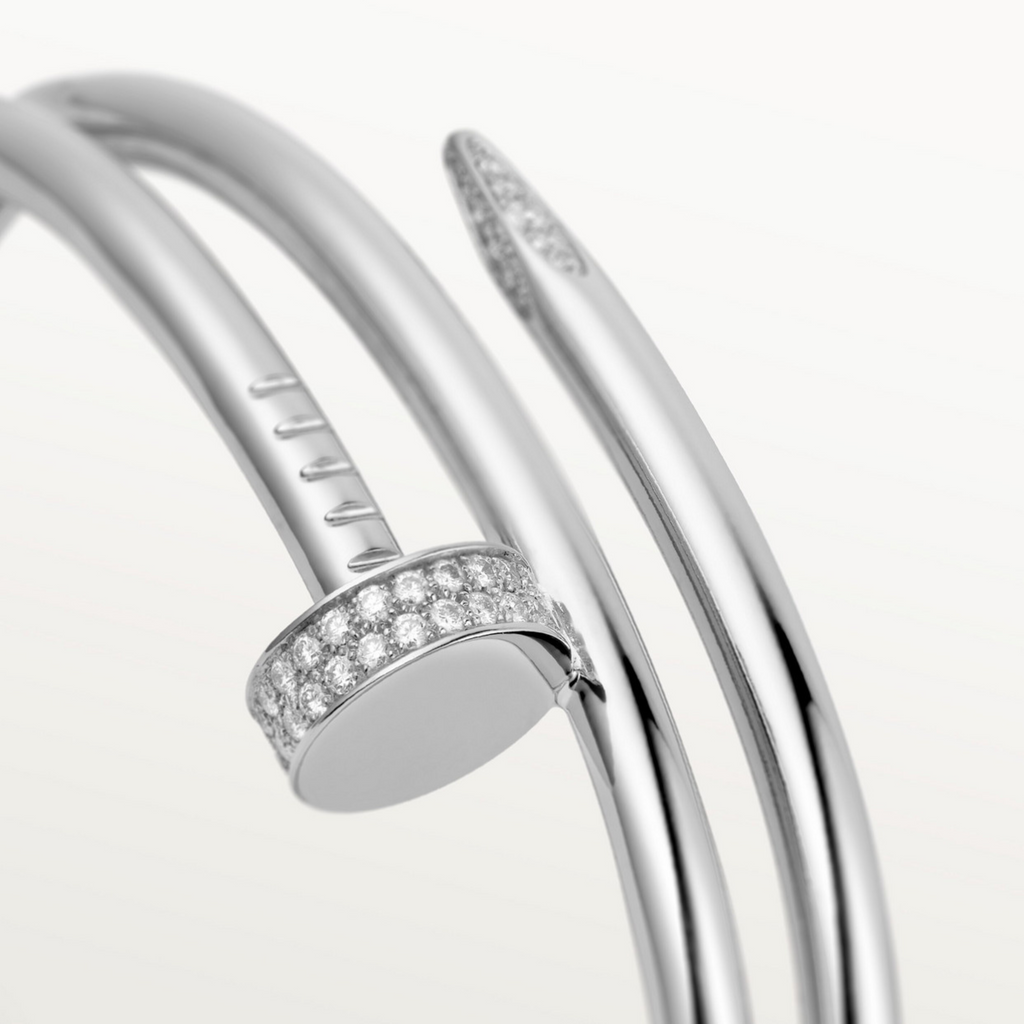 BRACELET CARTIER CLOU DOUBLE TOURS DIAMONDS WHITE GOLD