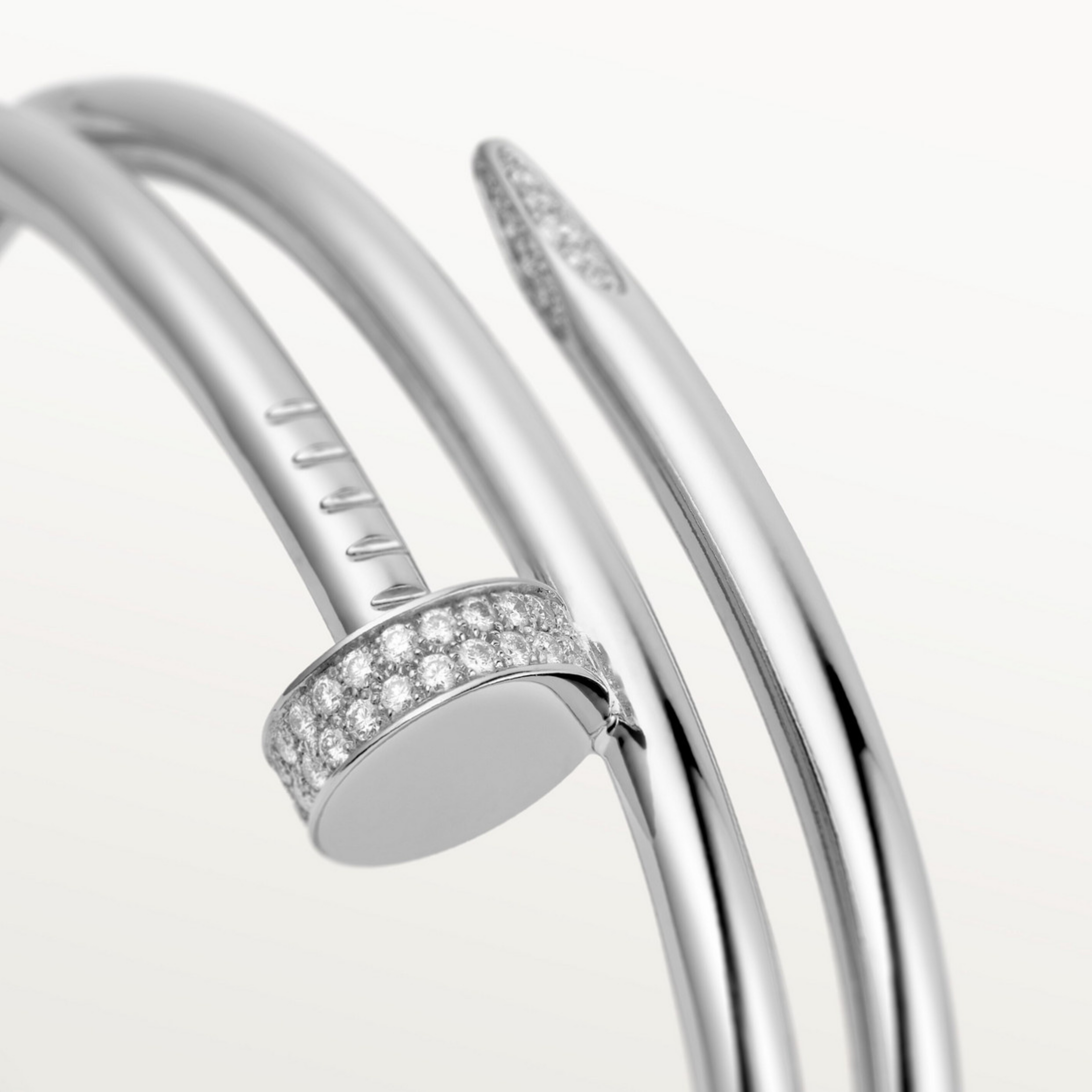 BRACELET CARTIER CLOU DOUBLE TOURS DIAMONDS WHITE GOLD