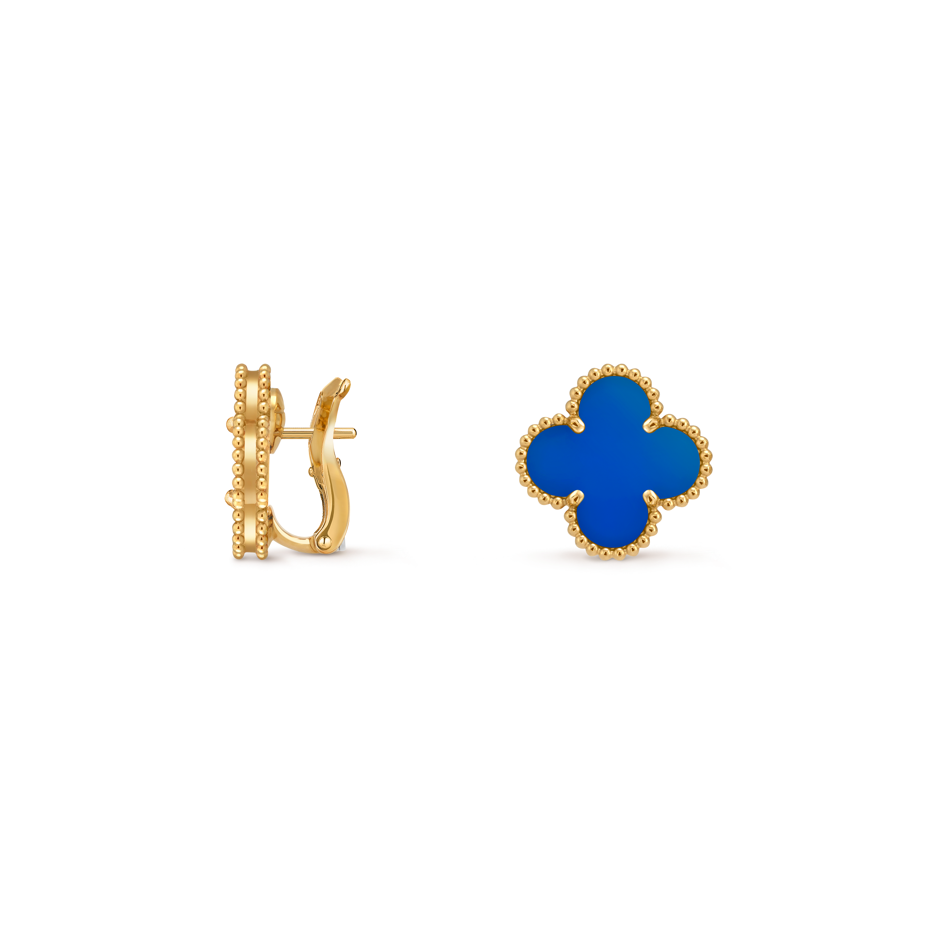 BOUCLE VAN CLEEF VINTAGE ALHAMBRA BLEU CIEL