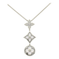 COLLIER LOUIS VUITTON BLOOM LARIAT NACRE BLANC WHITE GOLD