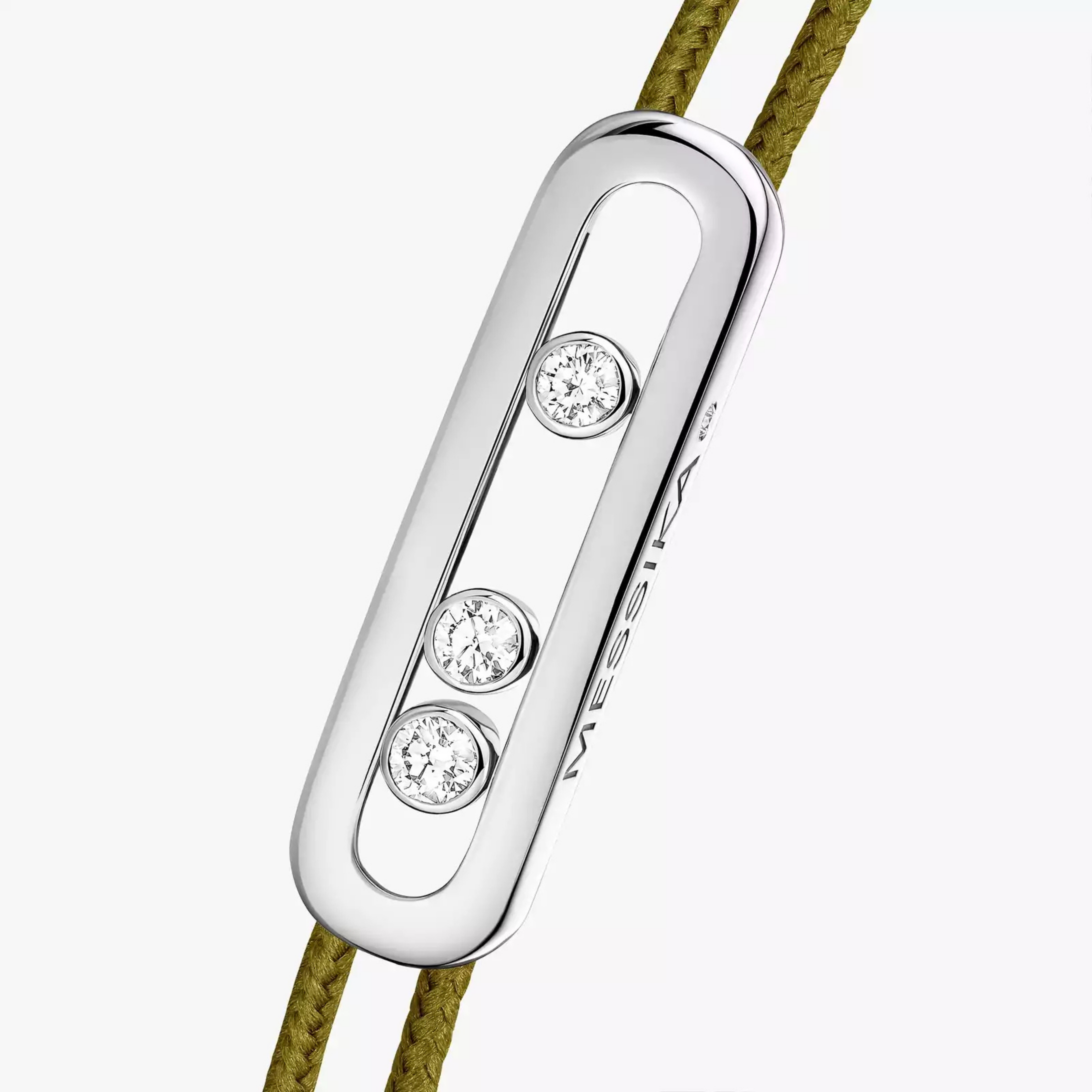 BRACELET MESSIKA CORDE VERT KAKI WHITE GOLD