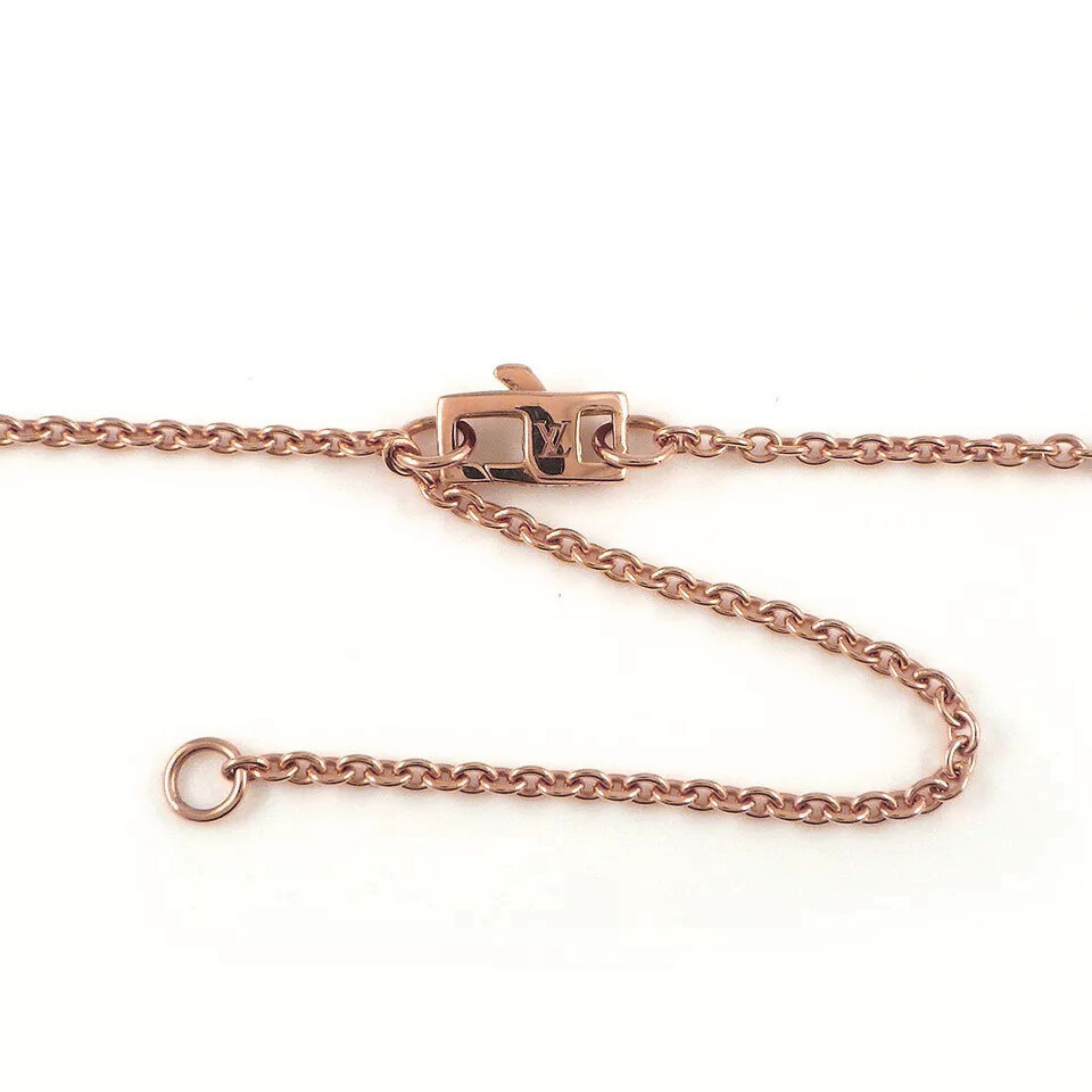 COLLIER LOUIS VUITTON BLOOM LARIAT NACRE BLANC ROSE GOLD