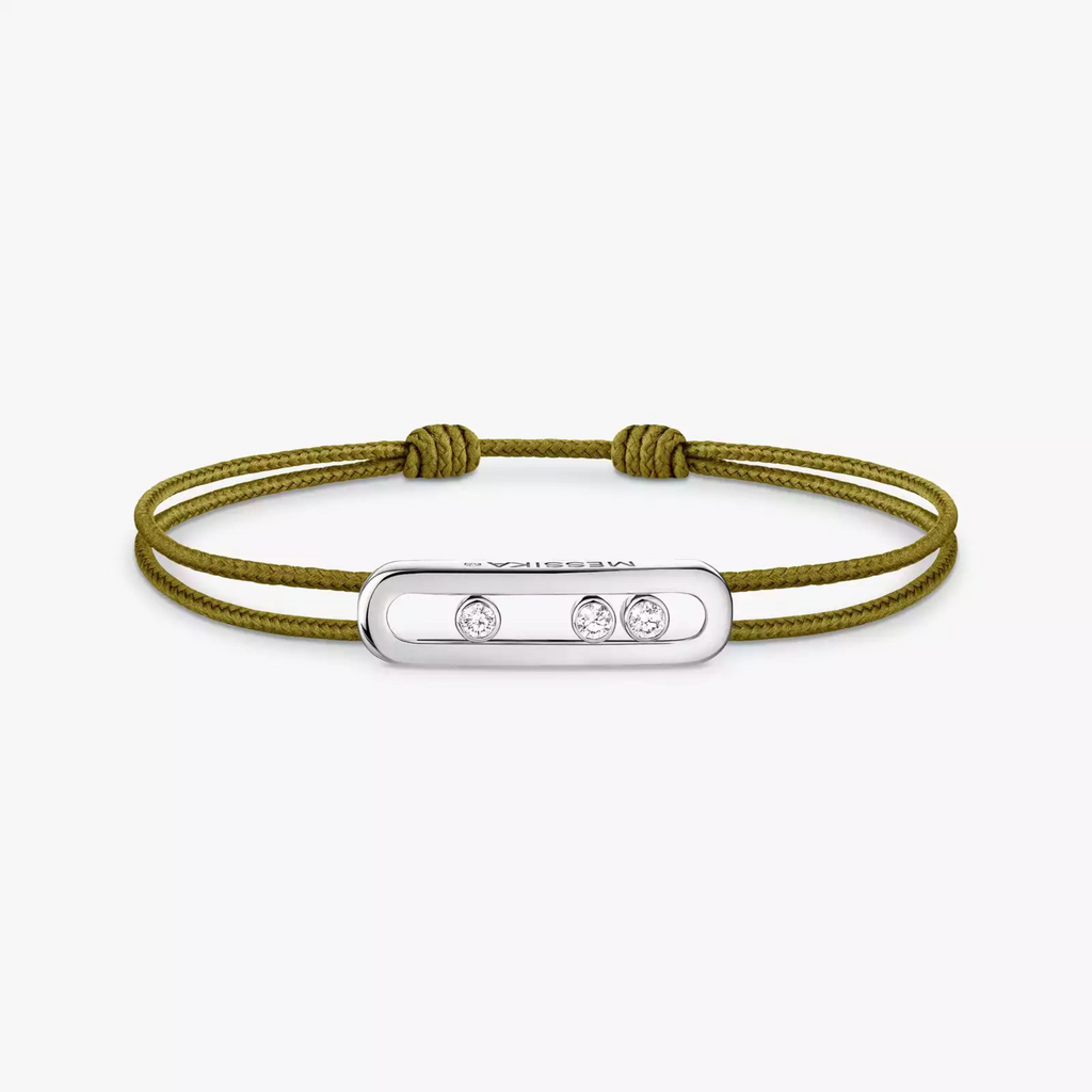 BRACELET MESSIKA CORDE VERT KAKI WHITE GOLD