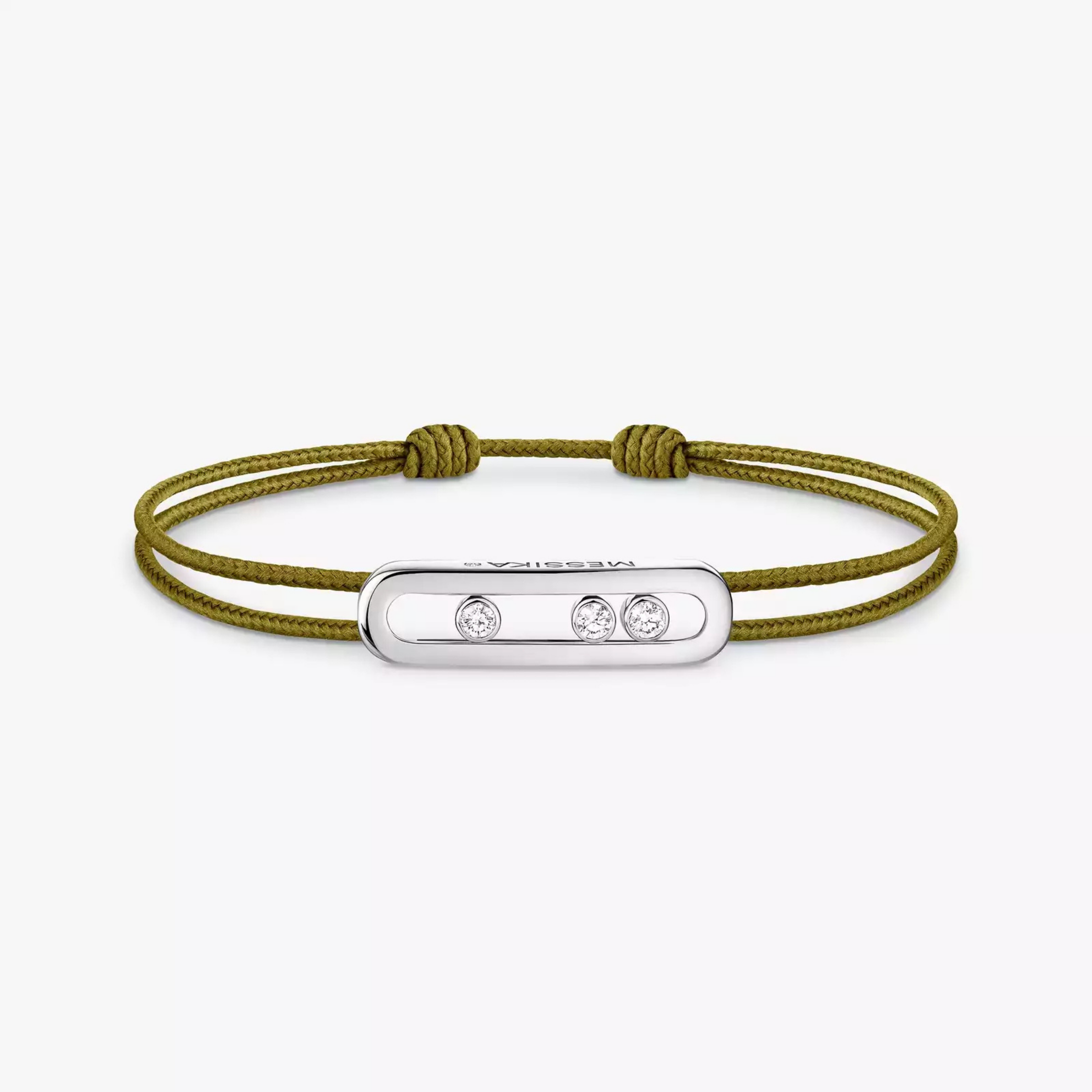 BRACELET MESSIKA CORDE VERT KAKI WHITE GOLD