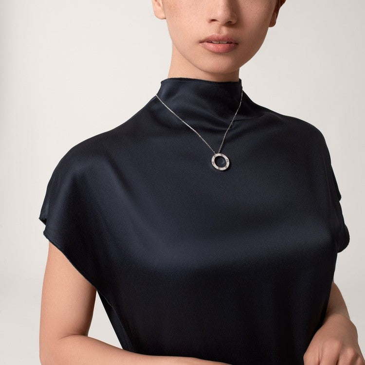 COLLIER CARTIER PENDENTIF LOVE PAVÉ WHITE GOLD