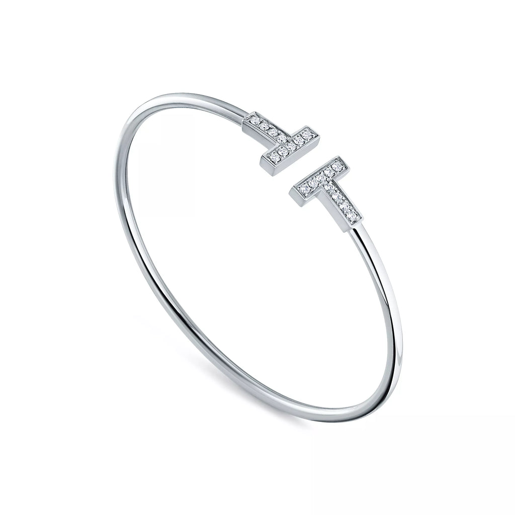BRACELET TIFFANY & CO T WIRE ORNÈ WHITE GOLD
