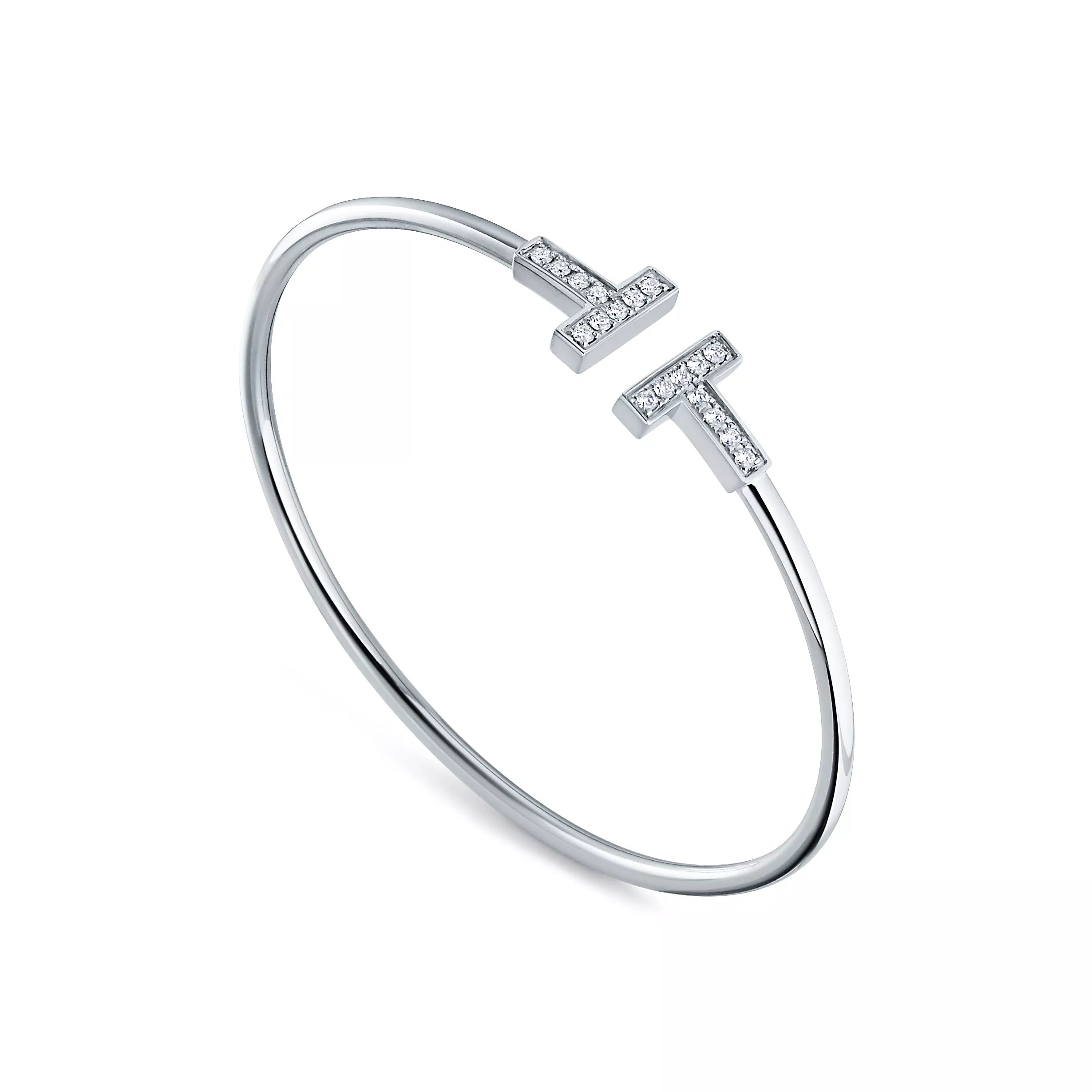 BRACELET TIFFANY & CO T WIRE ORNÈ WHITE GOLD