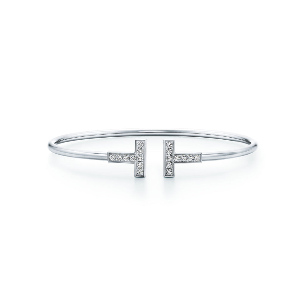BRACELET TIFFANY & CO T WIRE ORNÈ WHITE GOLD