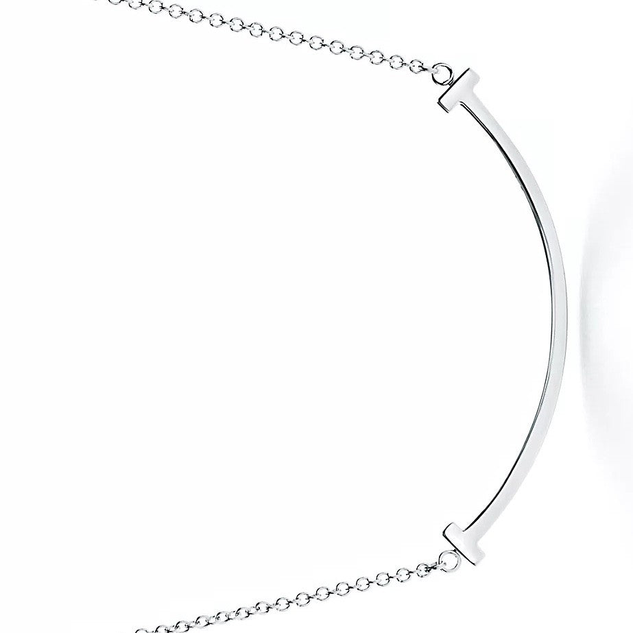 COLLIER TIFFANY & CO T PENDENTIF SMILE WHITE GOLD