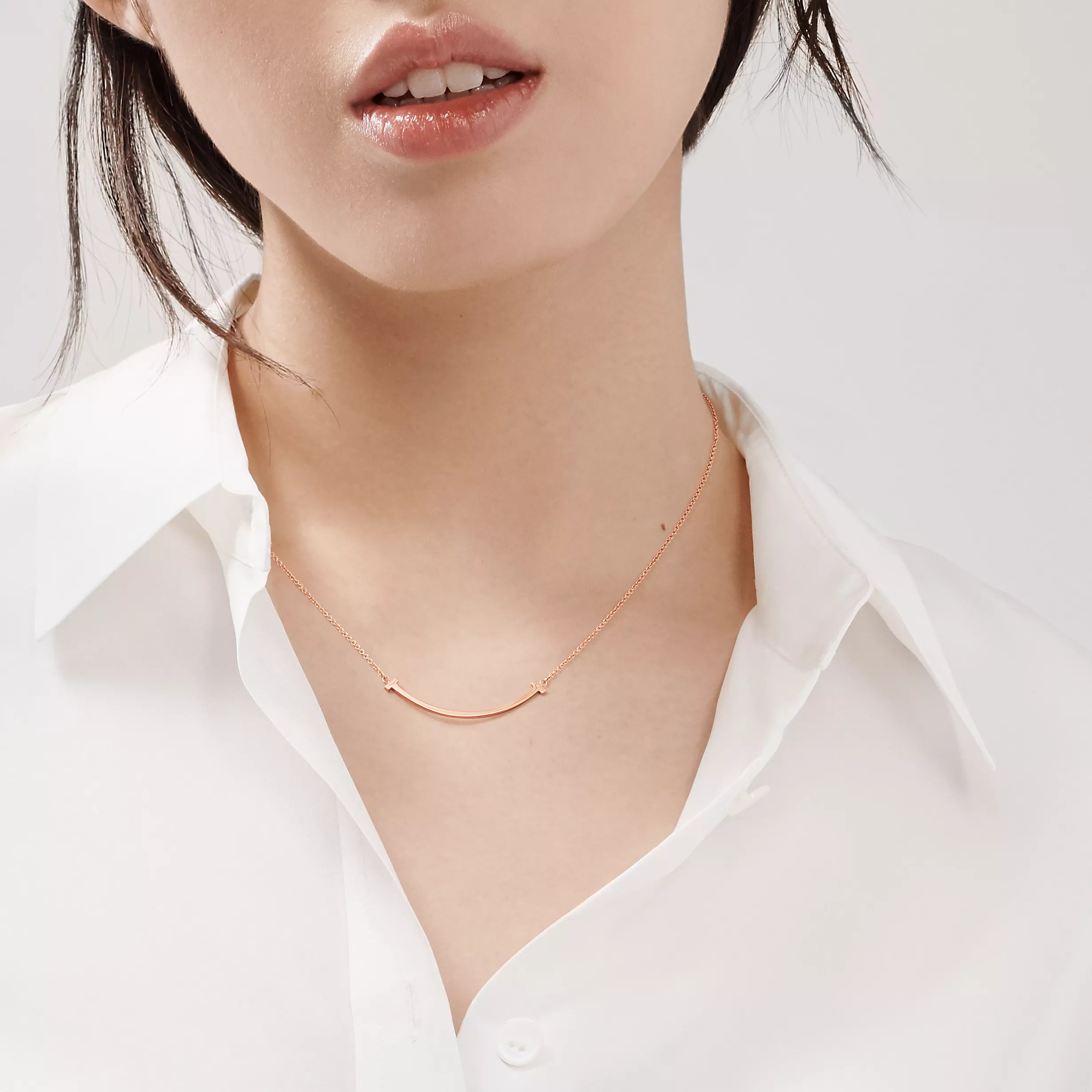 COLLIER TIFFANY & CO T PENDENTIF SMILE ROSE GOLD